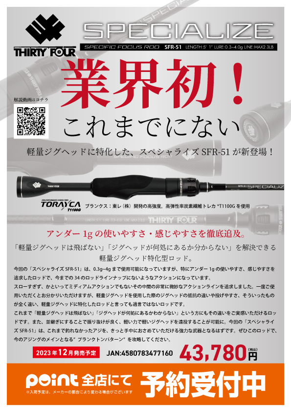 予約受付中】34）スペシャライズSFR-51 | 釣りのポイント